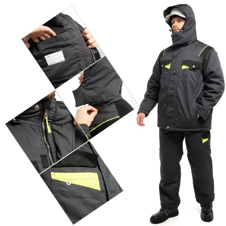 Костюм КОРВЕТ зимний с БР (т.серый/черный/лимон)