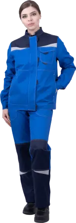 Костюм КМ-10 ЛЮКС жен. летний с БР (василек/т.синий)