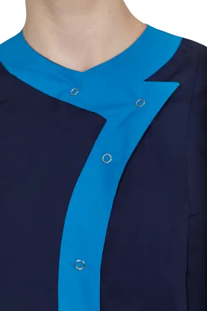 Халат САКУРА женский (т.синий/голубой)