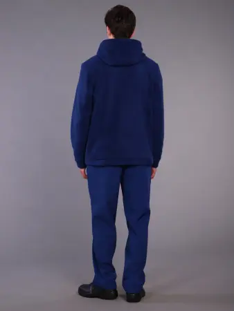 Куртка с капюшоном флисовая (т.синий)