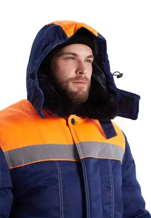 Костюм ВЬЮГА зимний с ПК (т.синий/оранжевый)