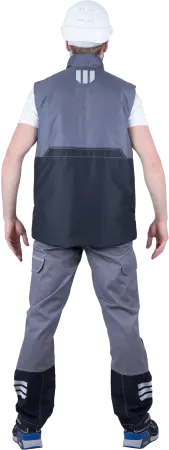 Жилет ЭДВАНС зимний (серый/т.серый/лимонный)