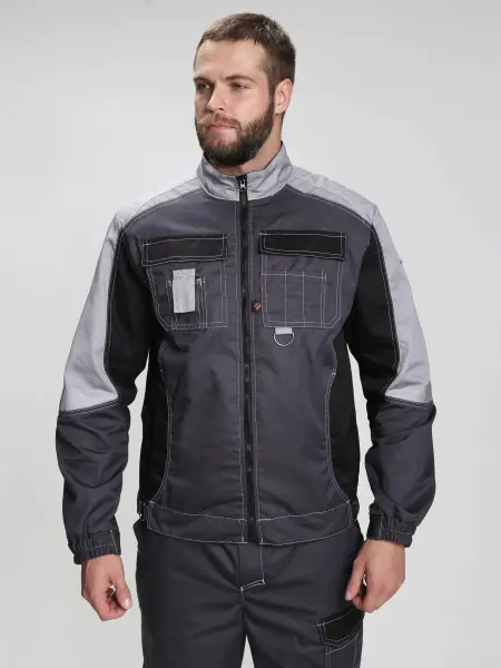 Костюм ВЕКТРОН-1 с БР (т.серый/св.серый/черный)