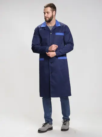 Халат ТЕХНОЛОГ (т.синий/васильковый)