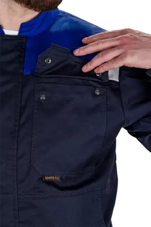 Костюм КМ-10 ЛЮКС АНТИСТАТ с ПК (т.синий/васильковый)