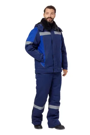 Костюм СТРАЙК зимний с ПК (т.синий/василек)