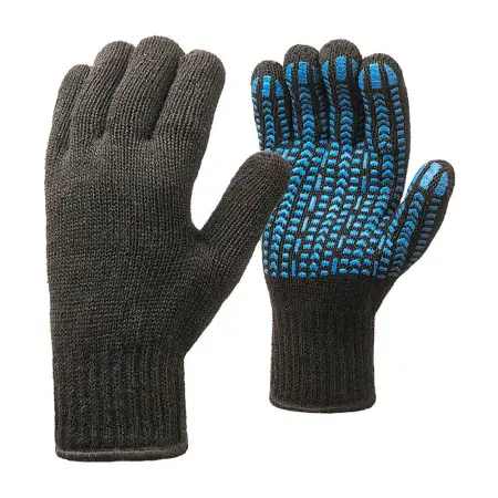 Перчатки полушерстяные двойные с ПВХ Протектор 7.5 класс (черный)