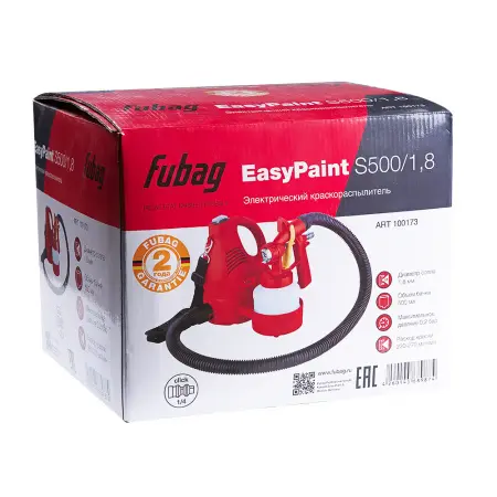 Электрический краскораспылитель FUBAG EasyPaint S500/1.8 с верхним бачком