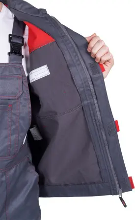 Костюм КМ-10 ЛЮКС летний с ПК (серый/красный)