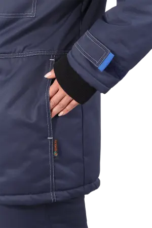 Костюм КМ-10 ЛЮКС жен. зимний c БР (василек/т.синий)