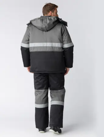 Костюм ПРОФИ-НОРД зимний с ПК (черный/серый)