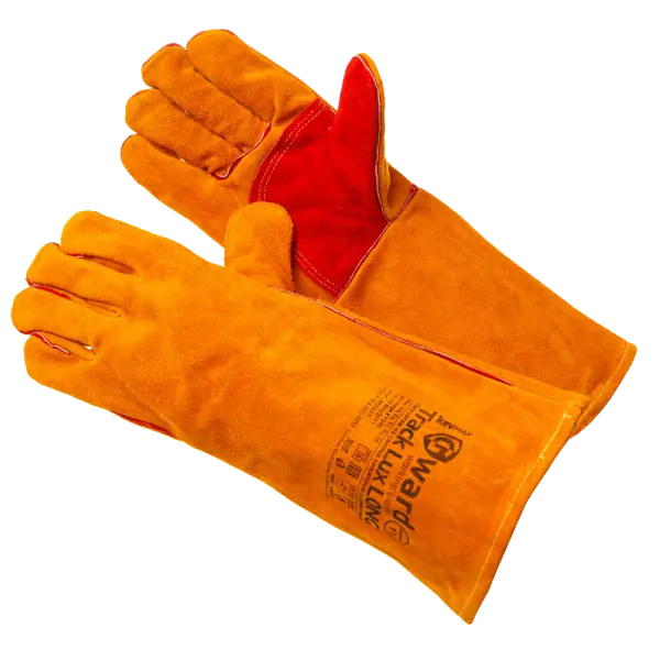 Краги TRACK LUX LONG из спилка усиленные (оранжевый)