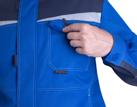 Костюм КМ-10 ЛЮКС летний с БР (василек/т.синий)