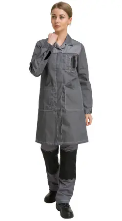Халат RONTA HL101 женский (т.серый/св.серый/черный)