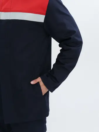 Костюм сварщика ВЕЛДСВАР-СОП 1 кл.защиты с БР (т.синий/красный)