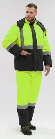 Костюм ДОРОЖНИК-С зимний с ПК (лимонный/черный)