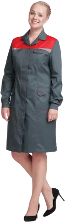 Халат КМ-10 ЛЮКС женский (серый/красный) Халат КМ-10 ЛЮКС женский (серый/красный)