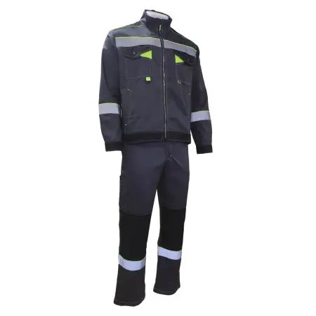 Костюм КОРВЕТ КОТТОН КП2 с КП (т.серый/черный/лимон)