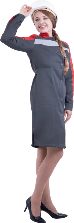 Халат РОУД женский (серый/красный)