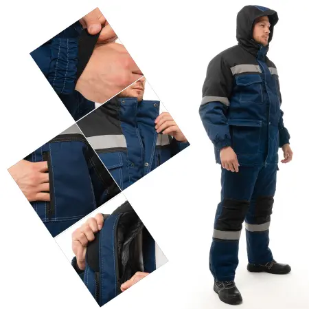 Костюм ЭДЕЛЬВЕЙС зимний с БР (т.синий/черный)