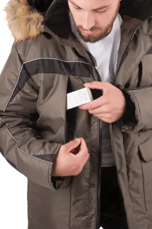 Куртка ДИКСОН зимняя (хаки/чёрный)