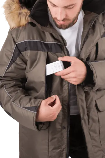 Куртка ДИКСОН зимняя (хаки/чёрный)