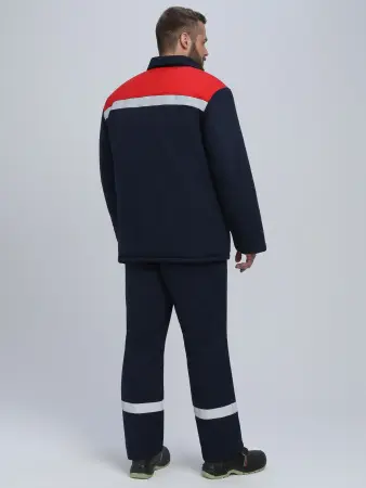 Костюм сварщика ВЕЛДСВАР-СОП зимний 1 кл.защиты с БР (т.синий/красный)