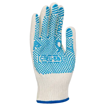 Перчатки СПЕЦ-SB® PRO трикотажные с ПВХ (белый)