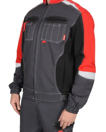 Костюм СИРИУС-ФАВОРИТ-МЕГА СОП с ПК (серый/черный/красный)