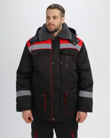 Костюм ТИТАН-УЛЬТРА CH зимний с ПК (черный/красный)