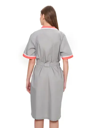 Халат ПРИБОЙ женский (св.серый/коралловый/белый)