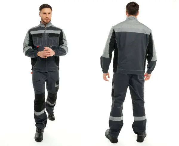 Костюм ФОРМУЛА КОТТОН ФП2 с ПК (т.серый/св.серый/черный)