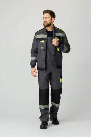 Костюм ХОВАРД/КОРВЕТ с ПК (т.серый/черный/лимонный)