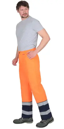 Брюки СИРИУС-ТЕРМИНАЛ-3-РОСС (оранжевый/т.синий)