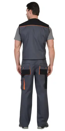 Жилет СИРИУС-МАНХЕТТЕН (т.серый/оранжевый/черный)