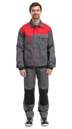 Костюм RONTA KS212 с ПК (т.серый/красный/черный)