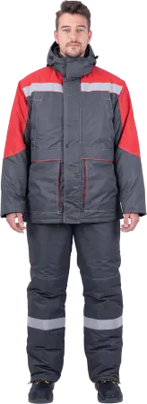Костюм ЕНИСЕЙ зимний с ПК (серый/красный)