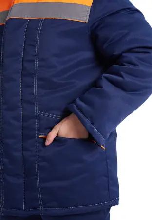 Костюм ВЬЮГА зимний с ПК (т.синий/оранжевый)