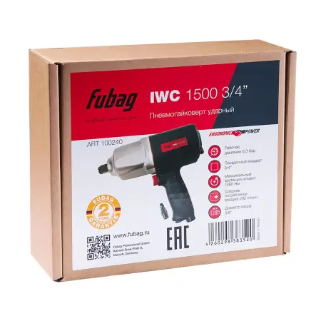 Пневмогайковерт ударный FUBAG IWC 1500 3/4 дюйма