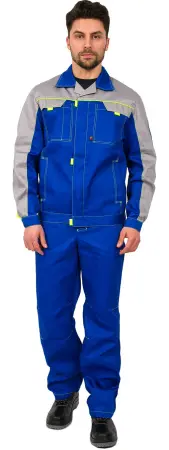 Костюм Фаворит-1 Премиум, васильковый/св.серый