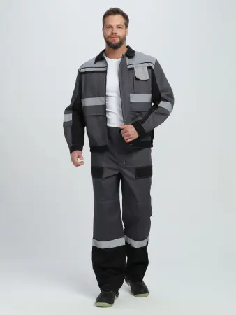 Костюм ВИВАТ-1 ПРЕМИУМ СН МВО с БР (т.серый/черный/св.серый)