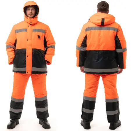 Костюм МЕТЕО зимний с ПК (оранжевый/черный)