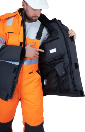 Костюм РЕФЛЕКТ-2 зимний с ПК (оранжевый/серый)
