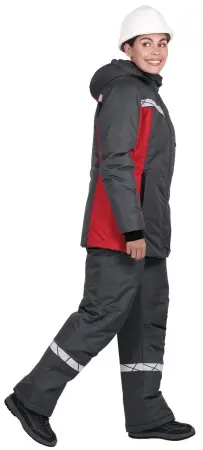 Куртка ВИРАЖ НЕО женская зимняя (т.серый/красный)