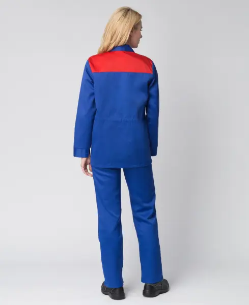 Костюм женский с БР (васильковый/красный)