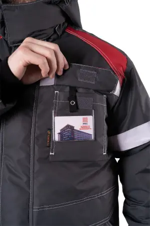 Костюм СТАРАТЕЛЬ ИМПОРТ зимний с БР (серый/красный)