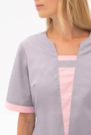 Костюм САНДРА женский с БР (серый/розовый) женские медицинские