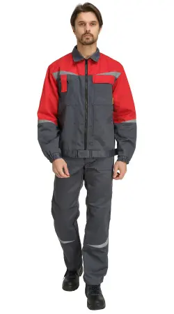 Костюм RONTA KS591 с ПК (т.серый/красный)