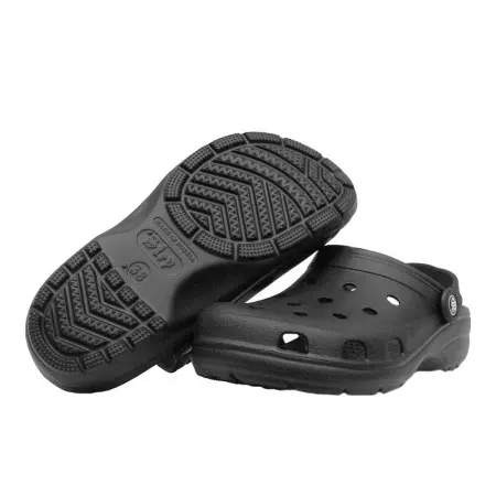 Сабо ЭВА STEP женские с перфорацией и ремешком (черный)