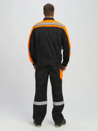 Костюм ВИВАТ-1 ПРЕМИУМ СН МВО с БР (черный/оранжевый)